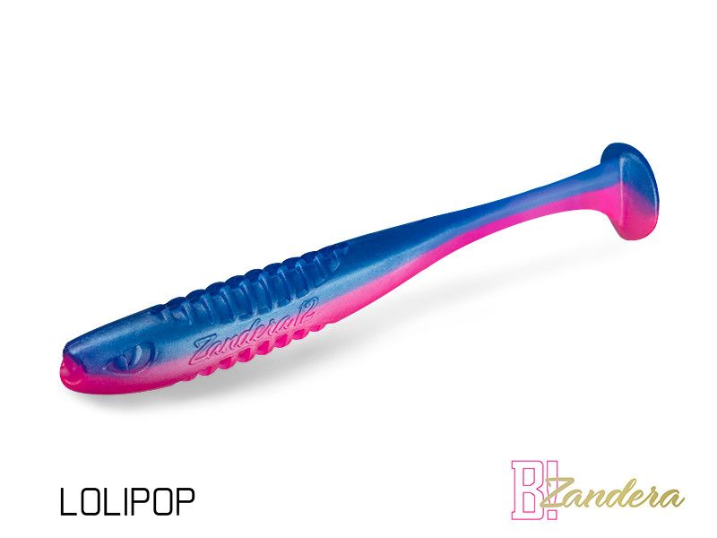 Gumová nástraha Delphin ZANDERA UVs | 10cm - 5ks 10cm/LOLIPOP