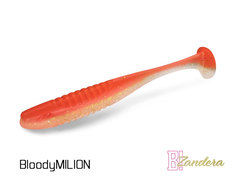 Gumová nástraha Delphin ZANDERA UVs | 10cm - 5ks 10cm/BLOODY MILION