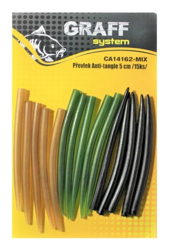 Převlek Anti-tangle 5 cm černá - Mix 15ks Graffishing