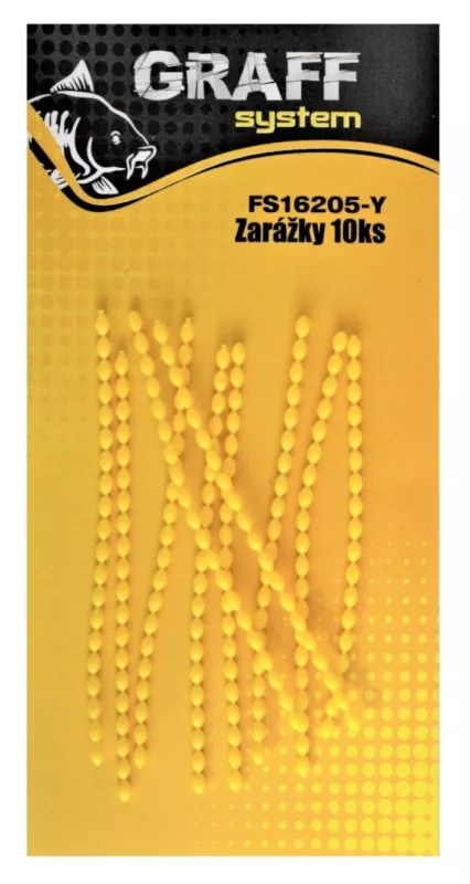Zarážky na boilie 10 kusů - žlutá Graffishing