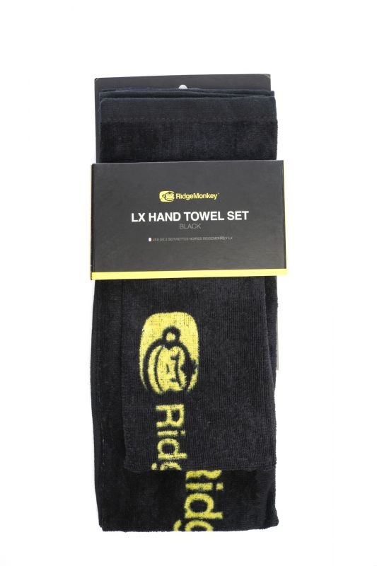 RidgeMonkey: Ručník LX Hand Towel Set Black 2ks
