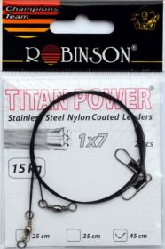 Ocelové lanko Robinson s nylonem 50cm/22kg (2ks)