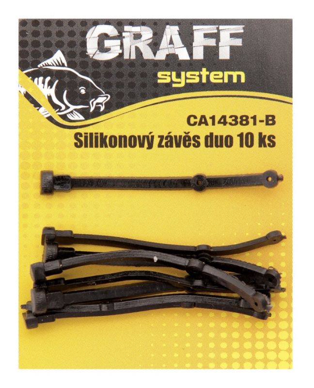 Silikonový závěs duo 10 ks - černá Graffishing